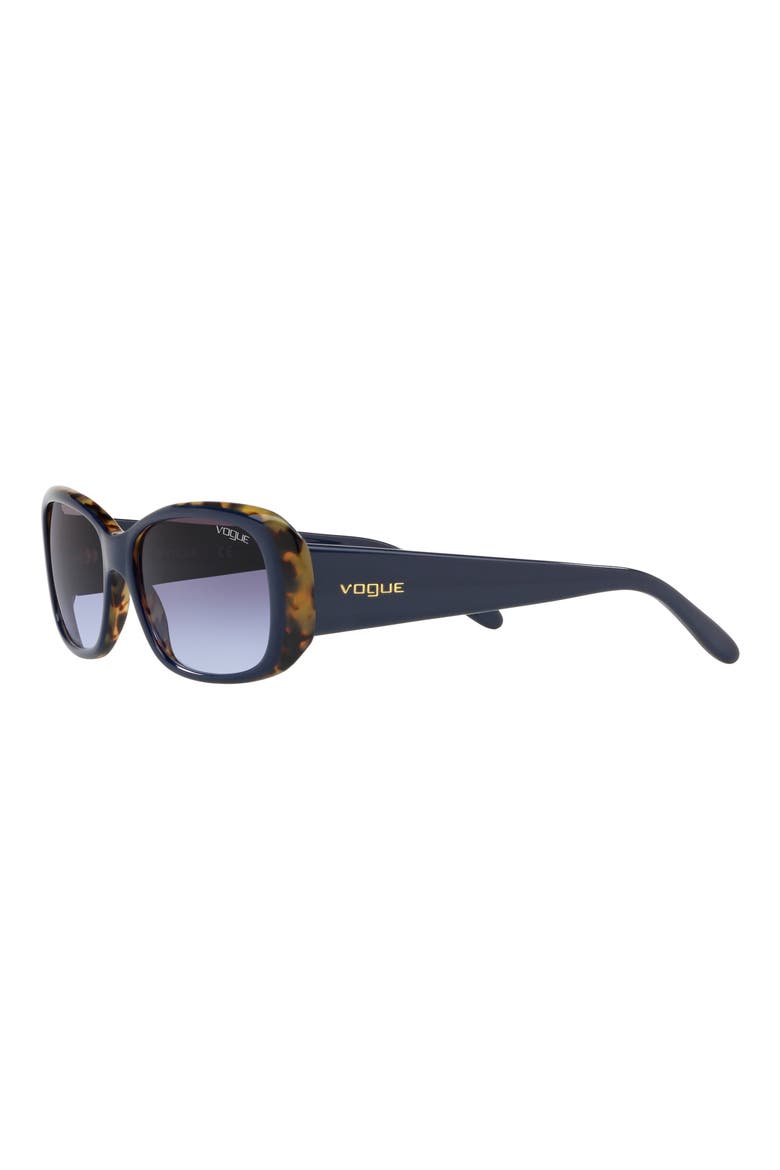 55mm Gradient Rectangular Sunglasses, Alternate, color, TORT BLUE