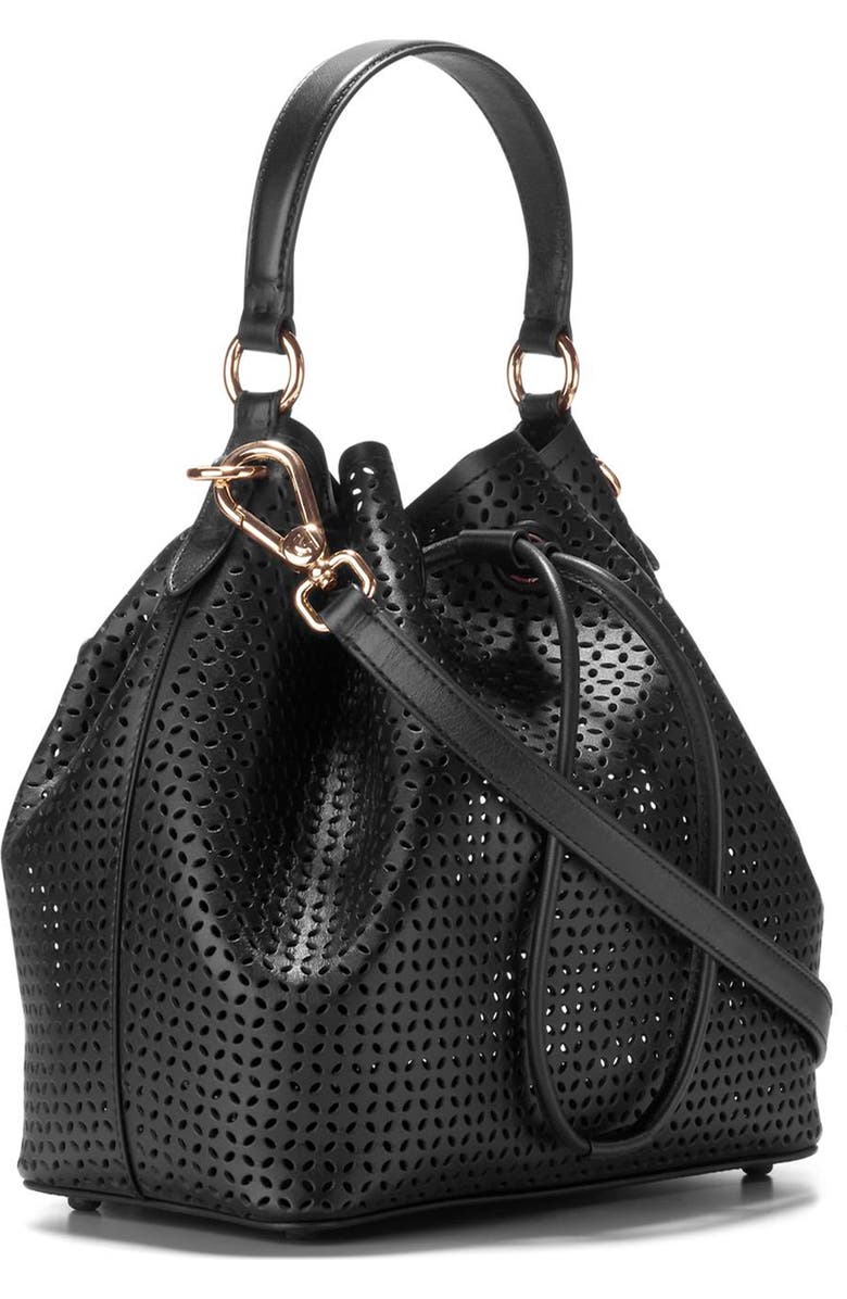 Cole Haan Lidia Perforated Leather Bucket Bag, Alternate, color,