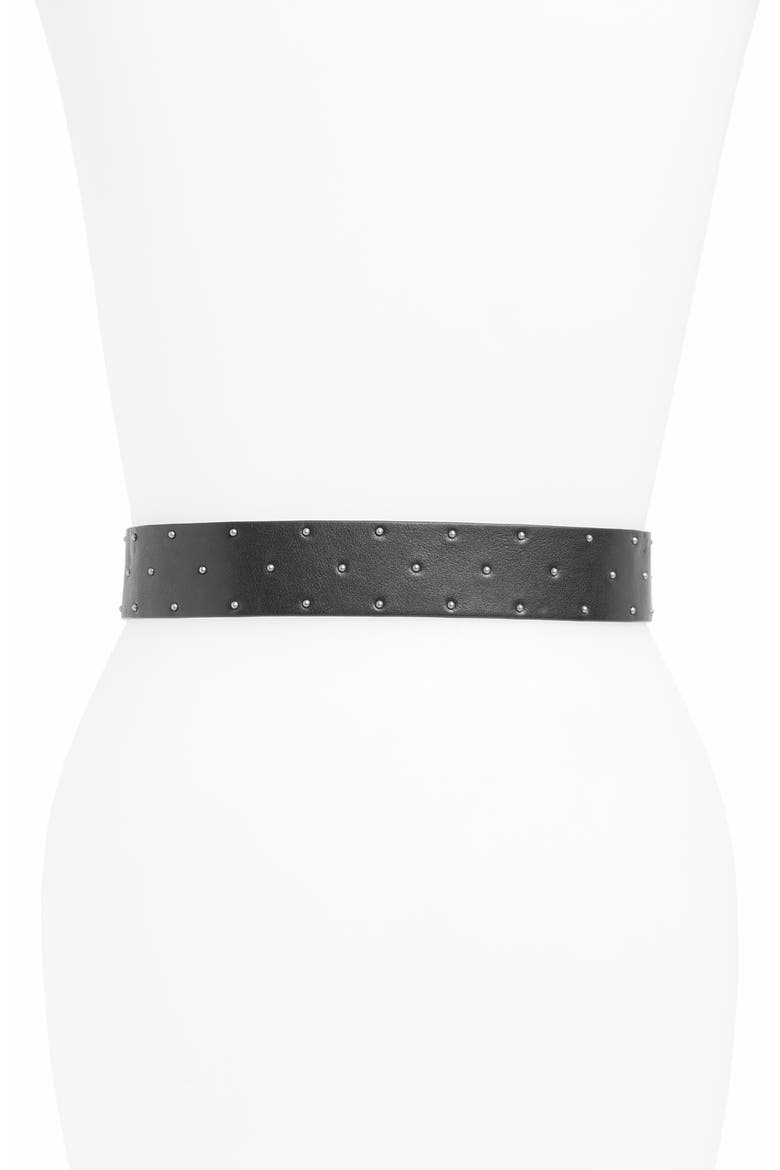 Micro Studded Belt, Alternate, color, BLACK/ DULL NICKEL