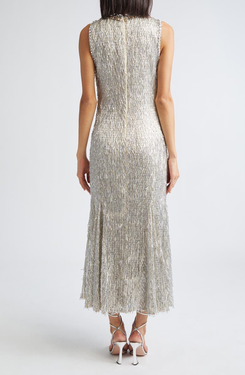 Cinq à Sept Izara Sequin Beaded Dress, Alternate, color, Silver