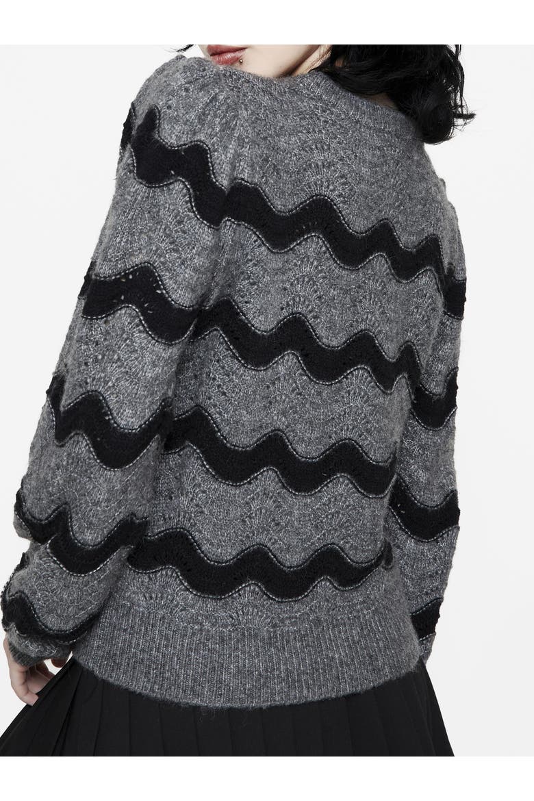 Nave Stripe Knit Sweater, Alternate, color, Grey