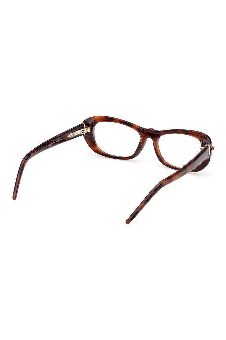 53mm Geometric Optical Glasses, Alternate, color, DARK HAVANA