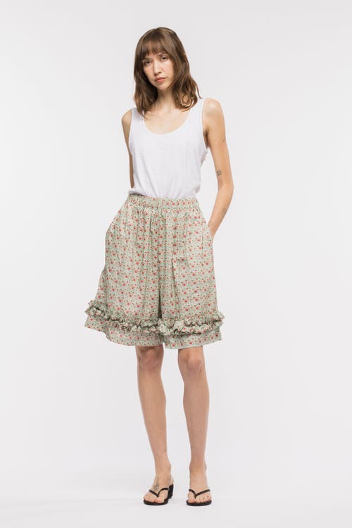 Toit Volant Greta Ruffle Shorts In Neutral