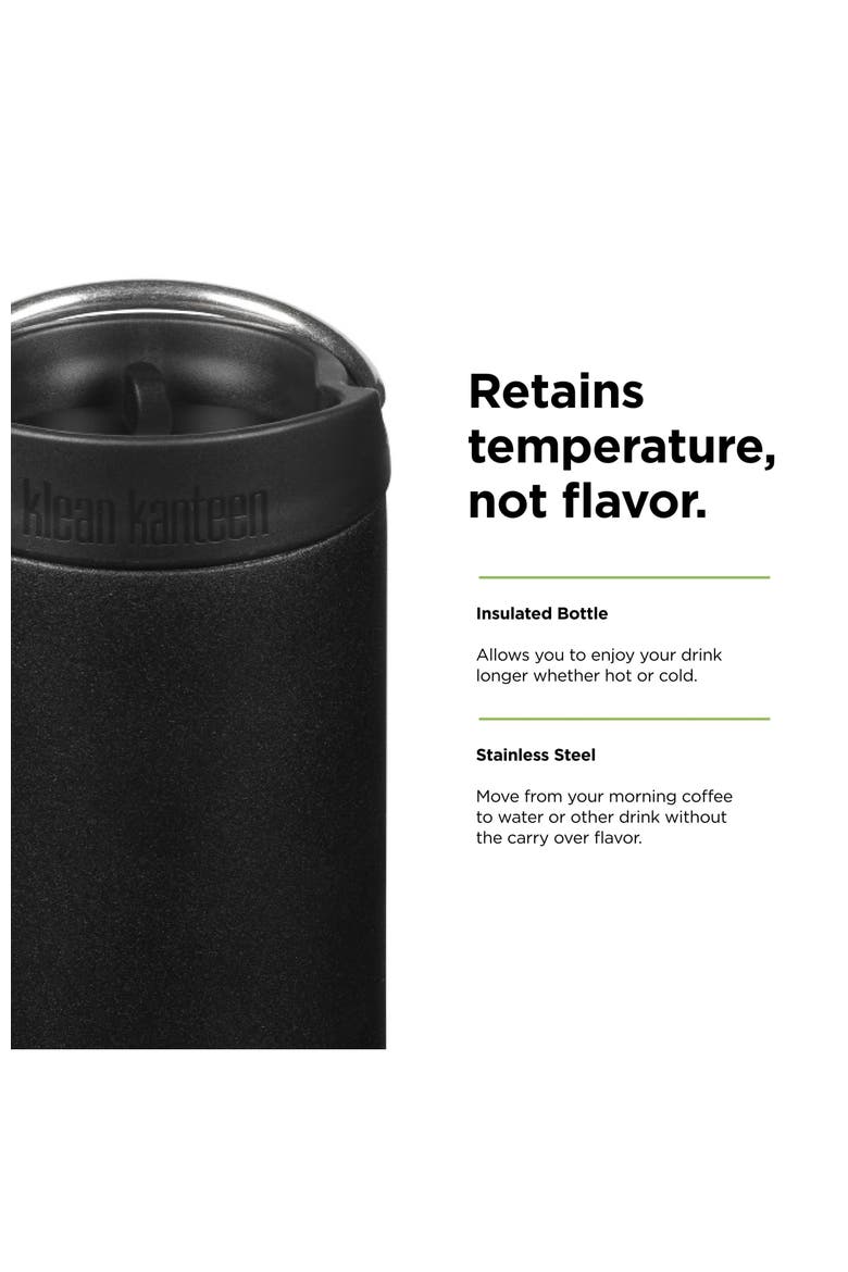 TKWide Insulated Coffee Tumbler with Cafe Cap - Stainless Steel Water Bottle & Thermal Tumbler - 16 oz, Alternate, color, Black