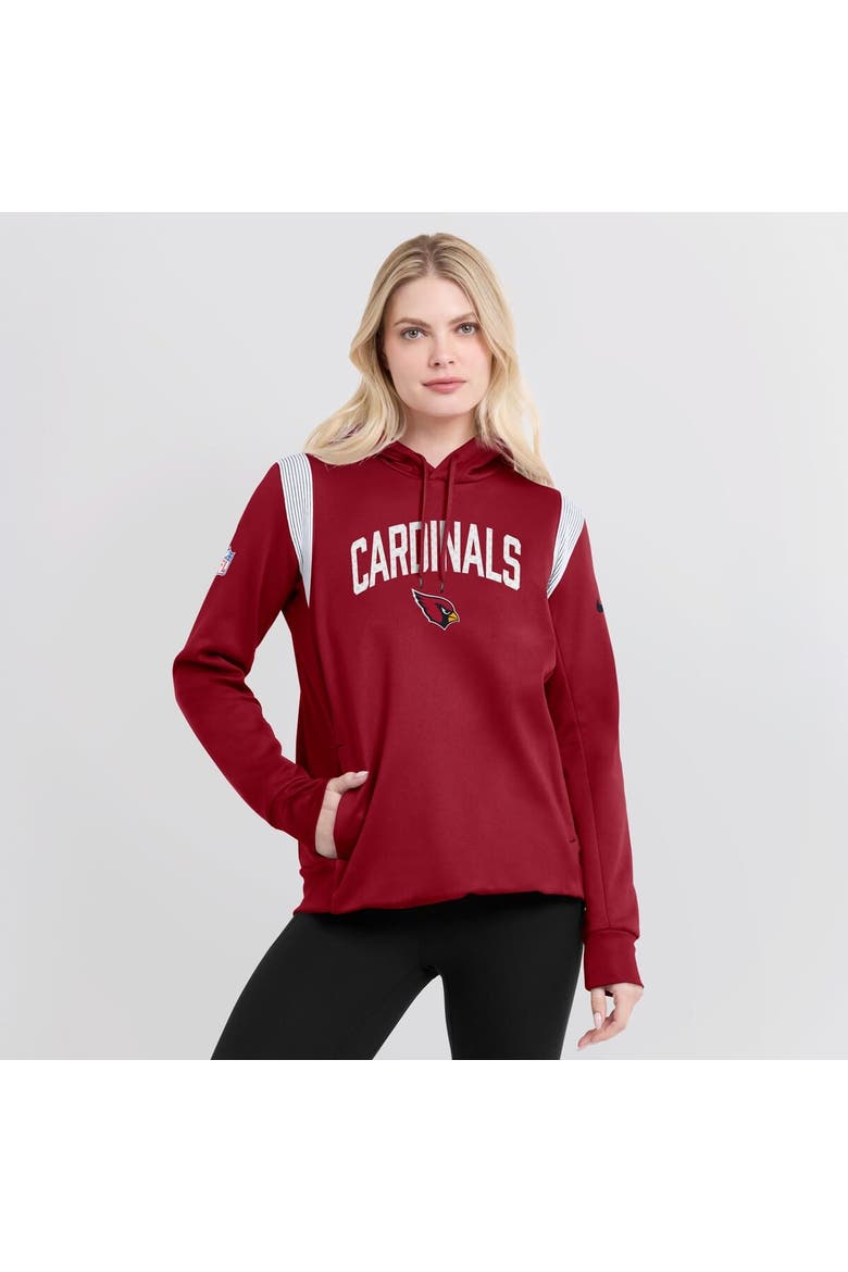 Women's Nike Cardinal Arizona Cardinals Sideline Stack Performance Pullover Hoodie, Alternate, color, Cardinal