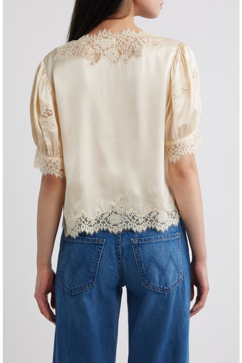 Idella Lace Silk Top, Alternate, color, CANDLELIGHT
