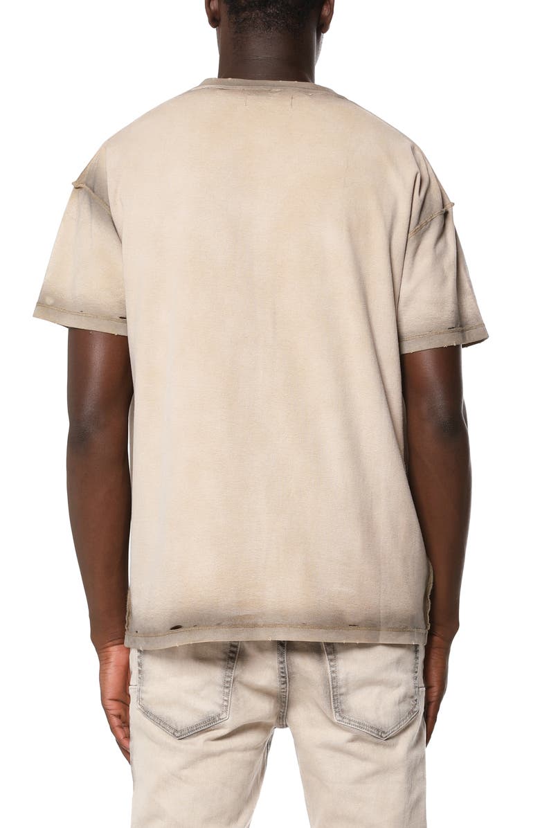 PURPLE BRAND Textured Inside Out Graphic T-Shirt, Alternate, color, Khaki
