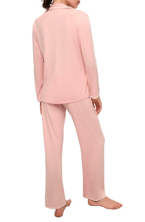 Eberjey Frida Contrast Embroidery Knit Pajamas