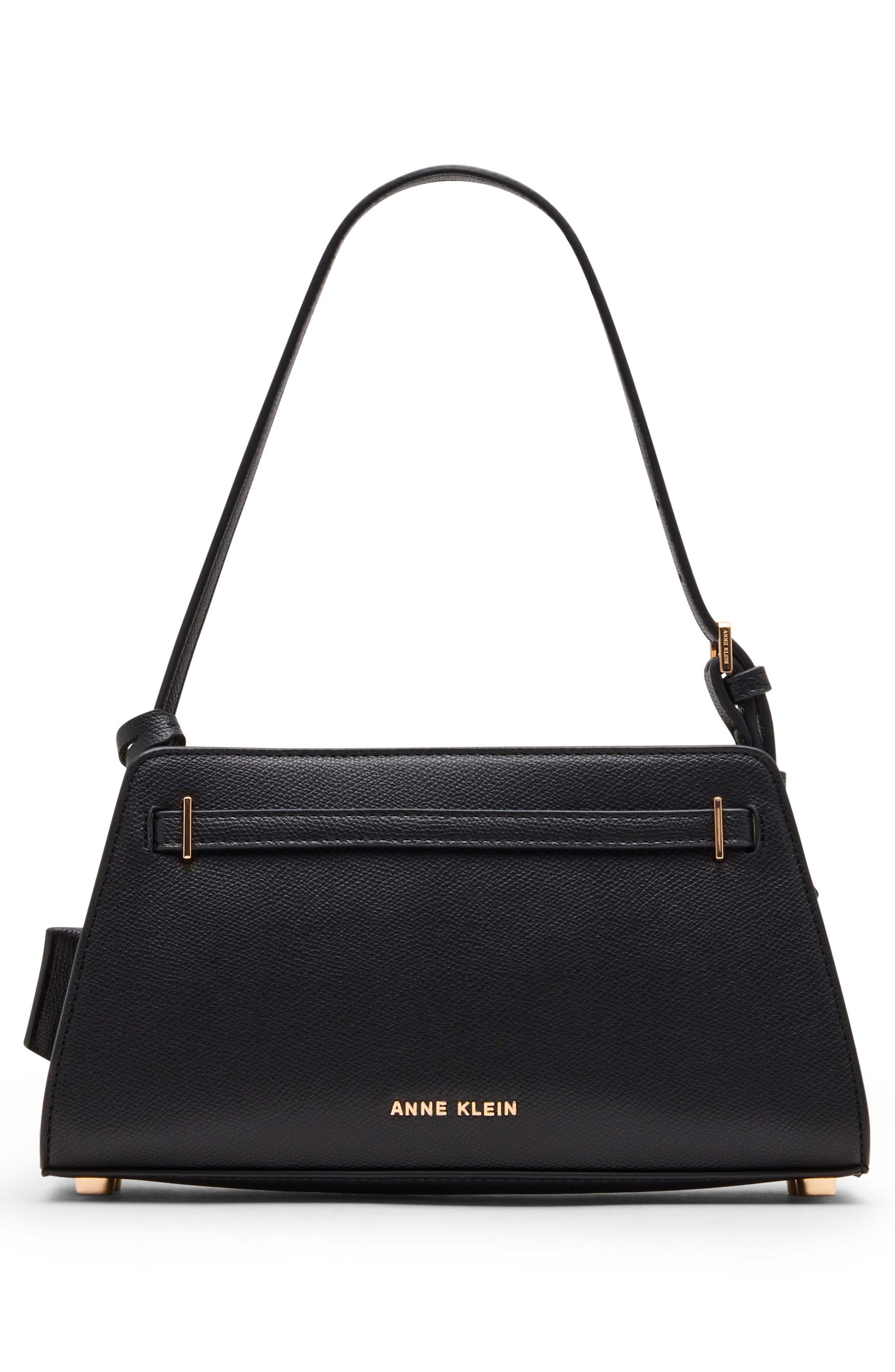 Anne Klein Belted Shoulder Bag, Alternate, color, Black