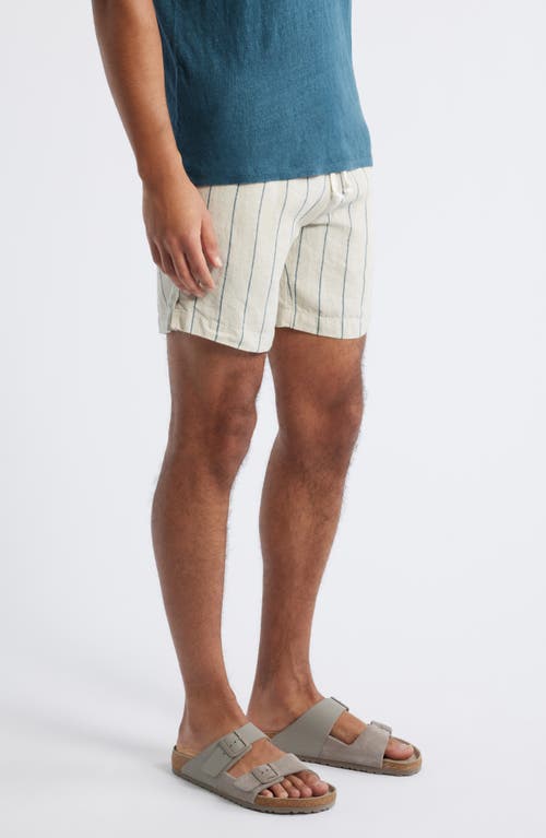 Alex Crane Bo Linen Drawstring Shorts In Rio