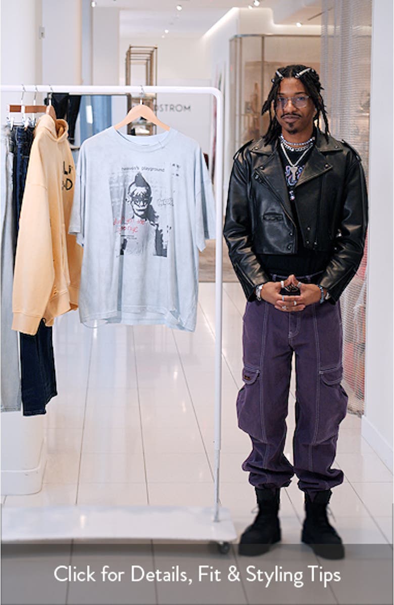 Feeling Blue Oversize Cotton Blend Graphic T-Shirt, sales video thumbnail