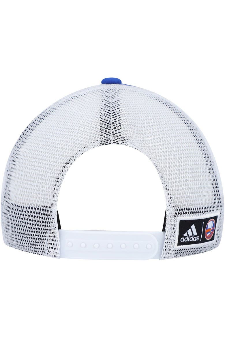 Men's adidas Royal/White New York Islanders Team Plate Trucker Snapback Hat, Alternate, color, Royal