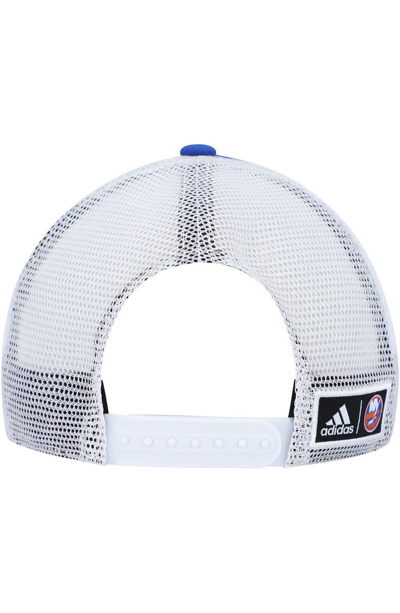 adidas Men's adidas Royal/White New York Islanders Team Plate Trucker Snapback Hat, Alternate, color, Royal