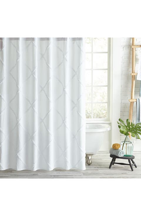 Chenille Lattice Shower Curtain