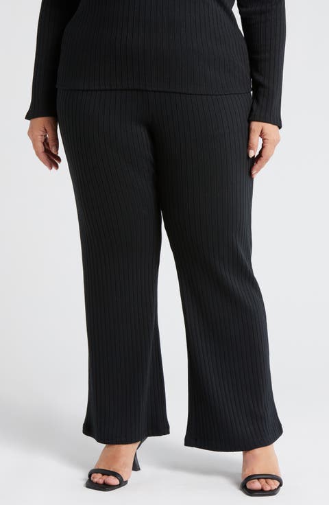 Rib Bootcut Pants (Regular & Plus)