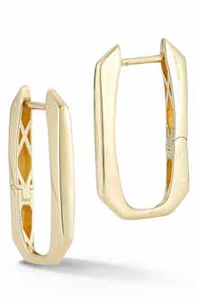 Ember Fine Jewelry 14K Gold Elongated Huggie Hoop Earrings