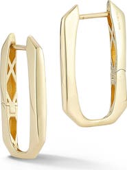 Ember Fine Jewelry 14k Gold Octagon Huggie Hoop Earrings