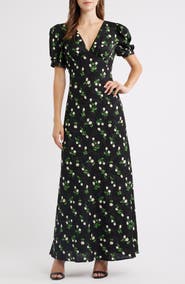 Lulus Milan Floral Print Satin Gown