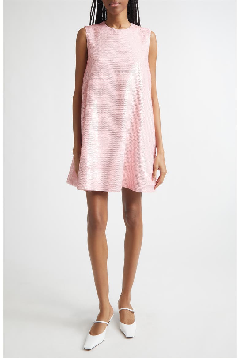 Sequin A-Line Minidress, Main, color, BALLET PINK