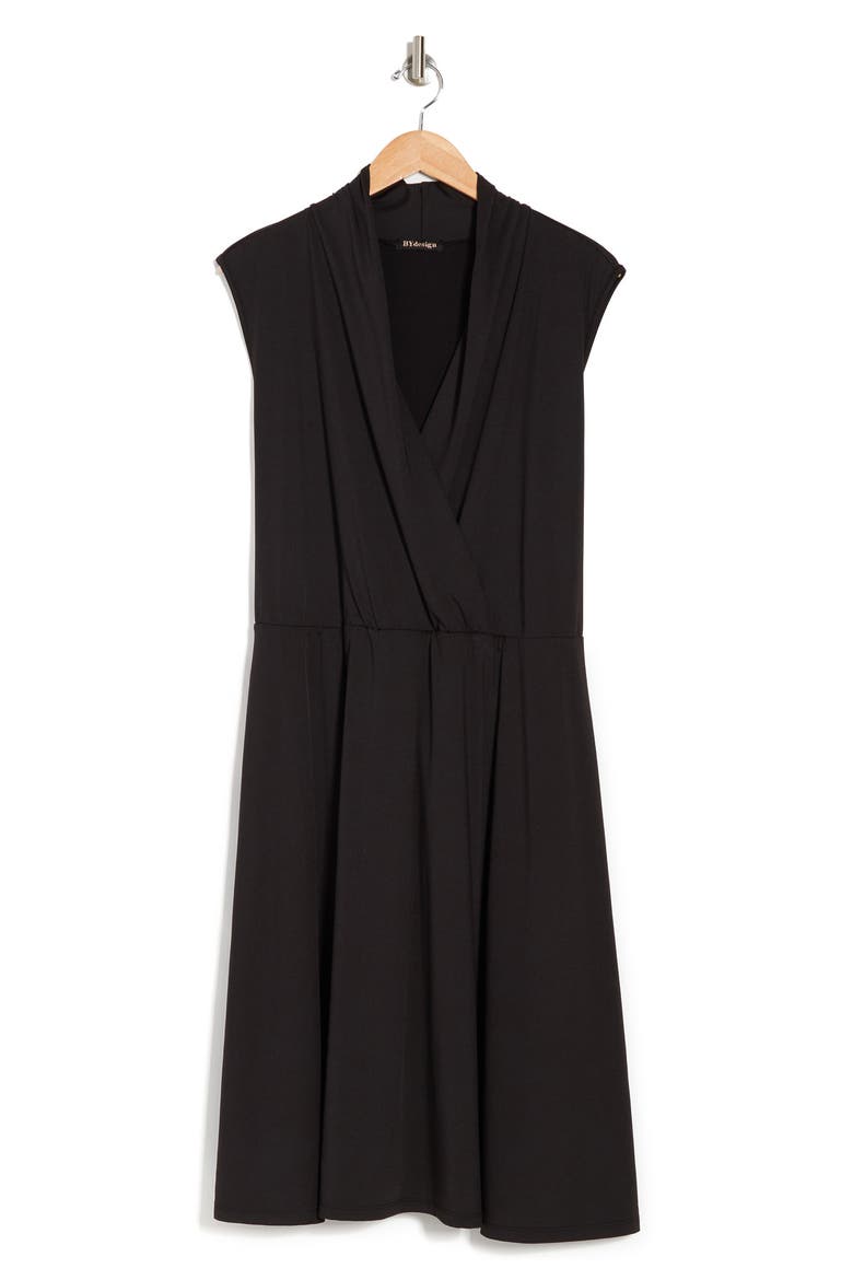 Prescott Fit & Flare Belted Knee Length Dress, Alternate, color, BLACK