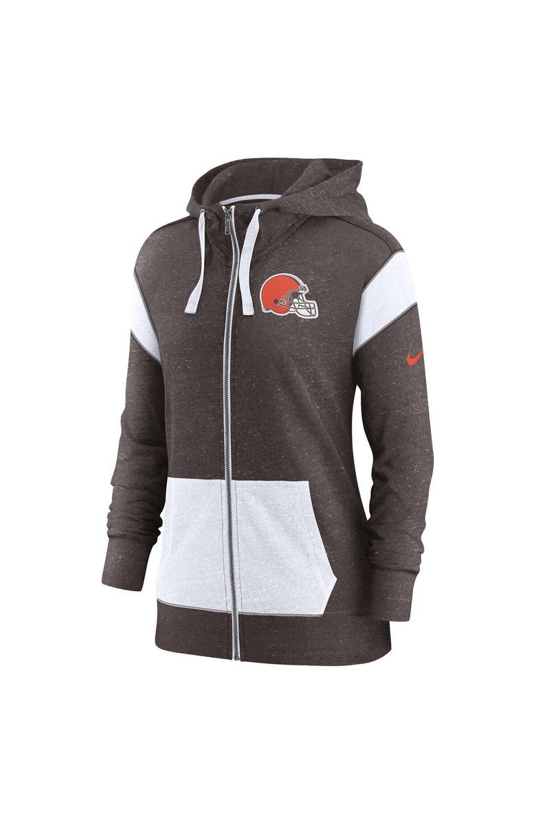 Nike Women's Nike Brown/White Cleveland Browns Monaco Lightweight Full-Zip Hoodie, Alternate, color, Brown