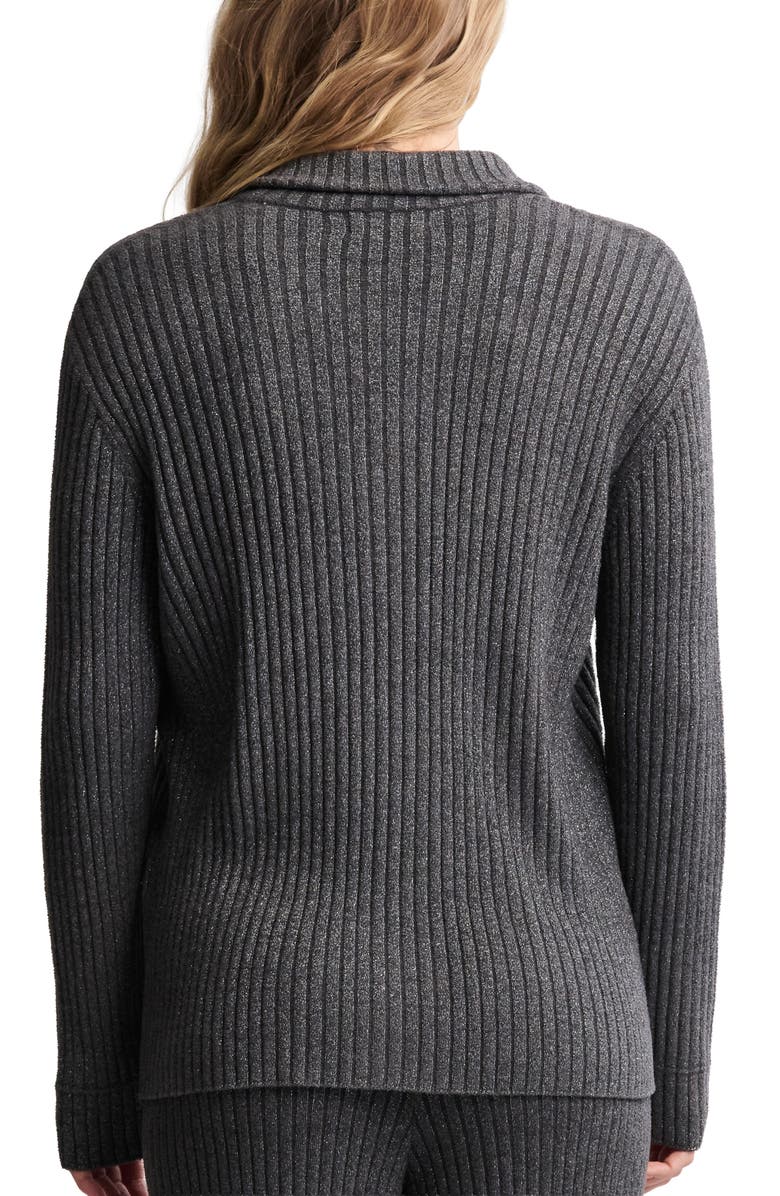 Barefoot Dreams<sup>®</sup> CozyChic<sup>®</sup> Ultra Lite<sup>®</sup> Rib Button-Up Shirt, Alternate, color, Carbon