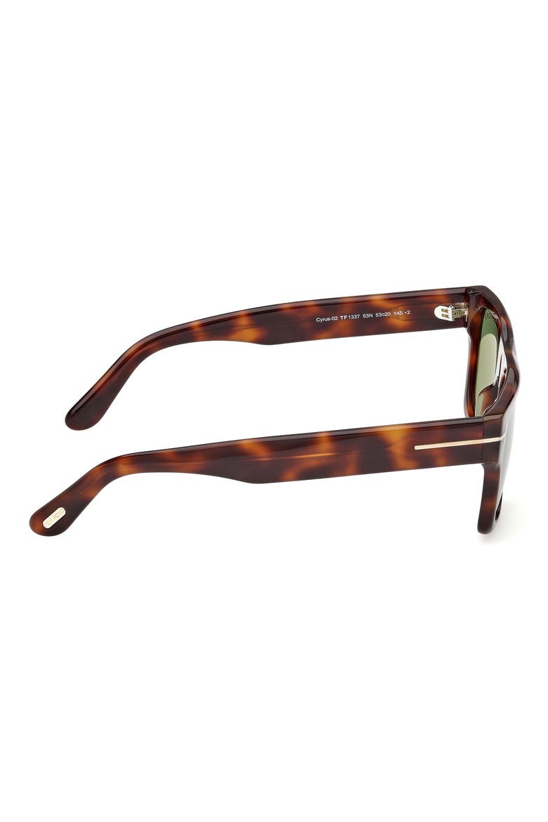 Cyrus 53mm Square Sunglasses, Alternate, color, SHINY HAVANA / VINTAGE GREEN