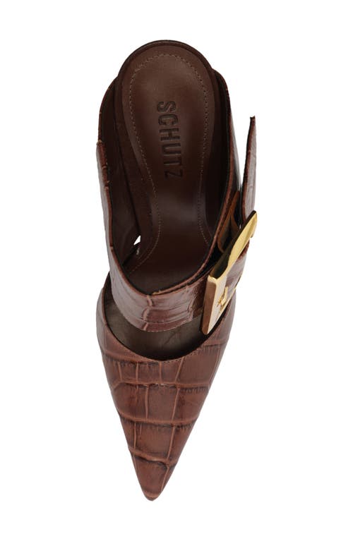 Schutz Beatrix Pointed Toe Mule In Brown