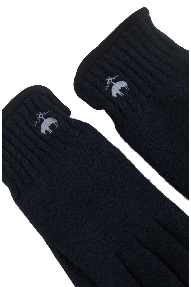 Cashmere Blend Suede Trim Gloves, Alternate, color, Black