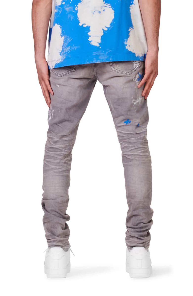 PURPLE BRAND PURPLE Paint Splatter Distressed Skinny Jeans, Alternate, color,