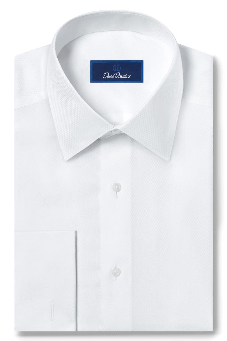 Regular Fit Boxed French Cuff Tuxedo Shirt, Alternate, color, WHITE / WHITE