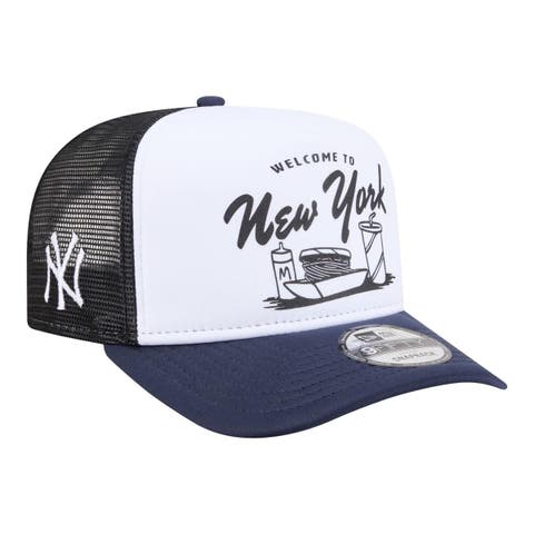 Men's New Era  White/Navy New York Yankees Foodie A-Frame 9FIFTY Trucker Snapback Hat