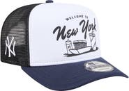 New Era Men's New Era White/Navy New York Yankees Foodie A-Frame 9FIFTY Trucker Snapback Hat