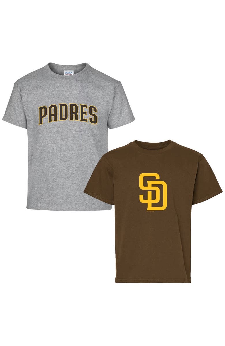 SOFT AS A GRAPE Youth Soft as a Grape Brown/Gray San Diego Padres Two-Pack T-Shirt Set, Main, color, Brown
