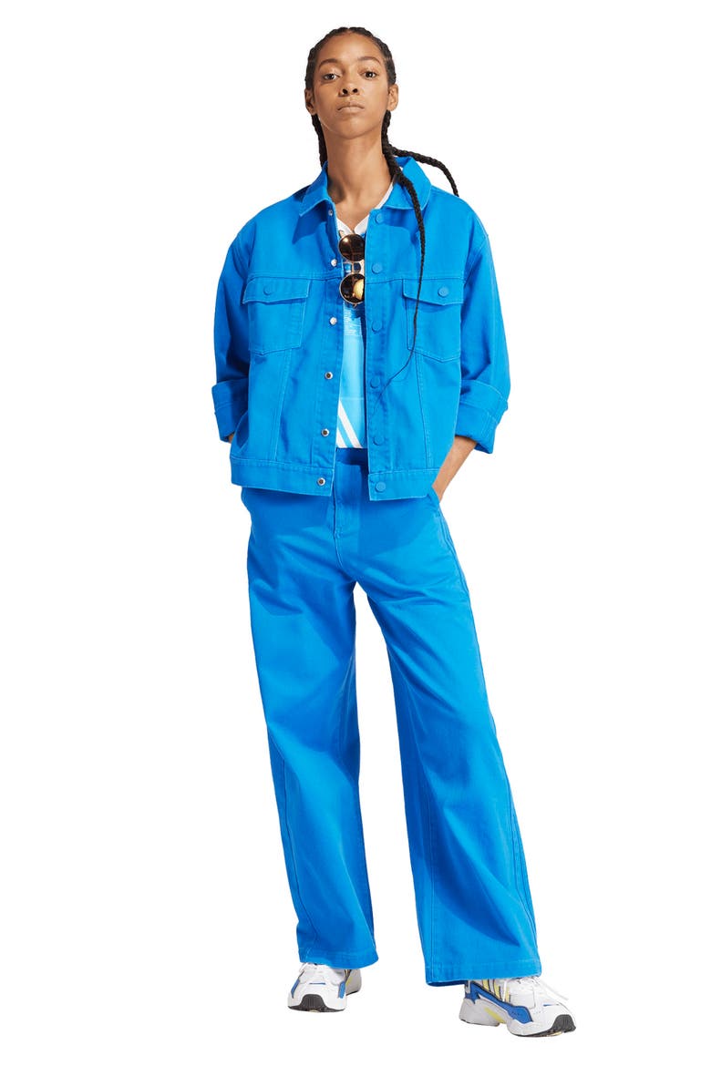 x KSENIASCHNAIDER 3-Stripes Dyed Cotton Twill Jacket, Alternate, color, BLUE