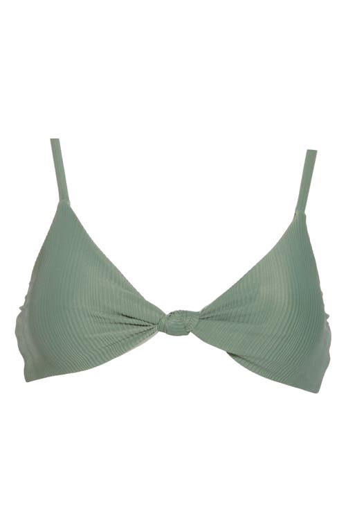 Dippin Daisys Zen Knotted Bikini Top In Avocado Rib