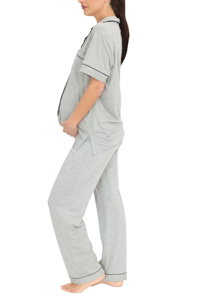 Angel Maternity Short Sleeve Maternity Pajamas, Alternate, color, 