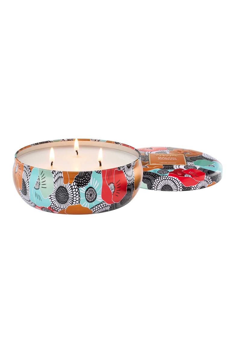XXV Three-Wick Tin Candle (Limited Edition), Main, color, BALTIC AMBER