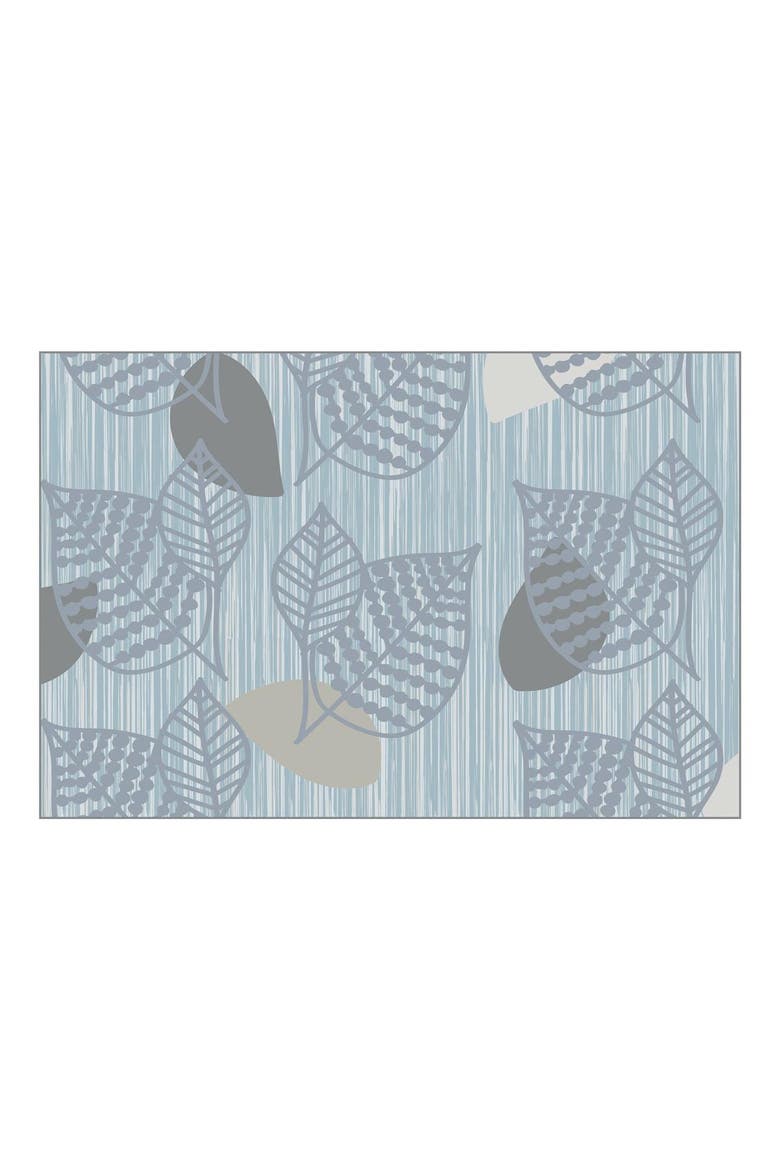 Sense of Place Leaf Carpet - Blue - 4' x 6' Rectangle, Main, color, Blue
