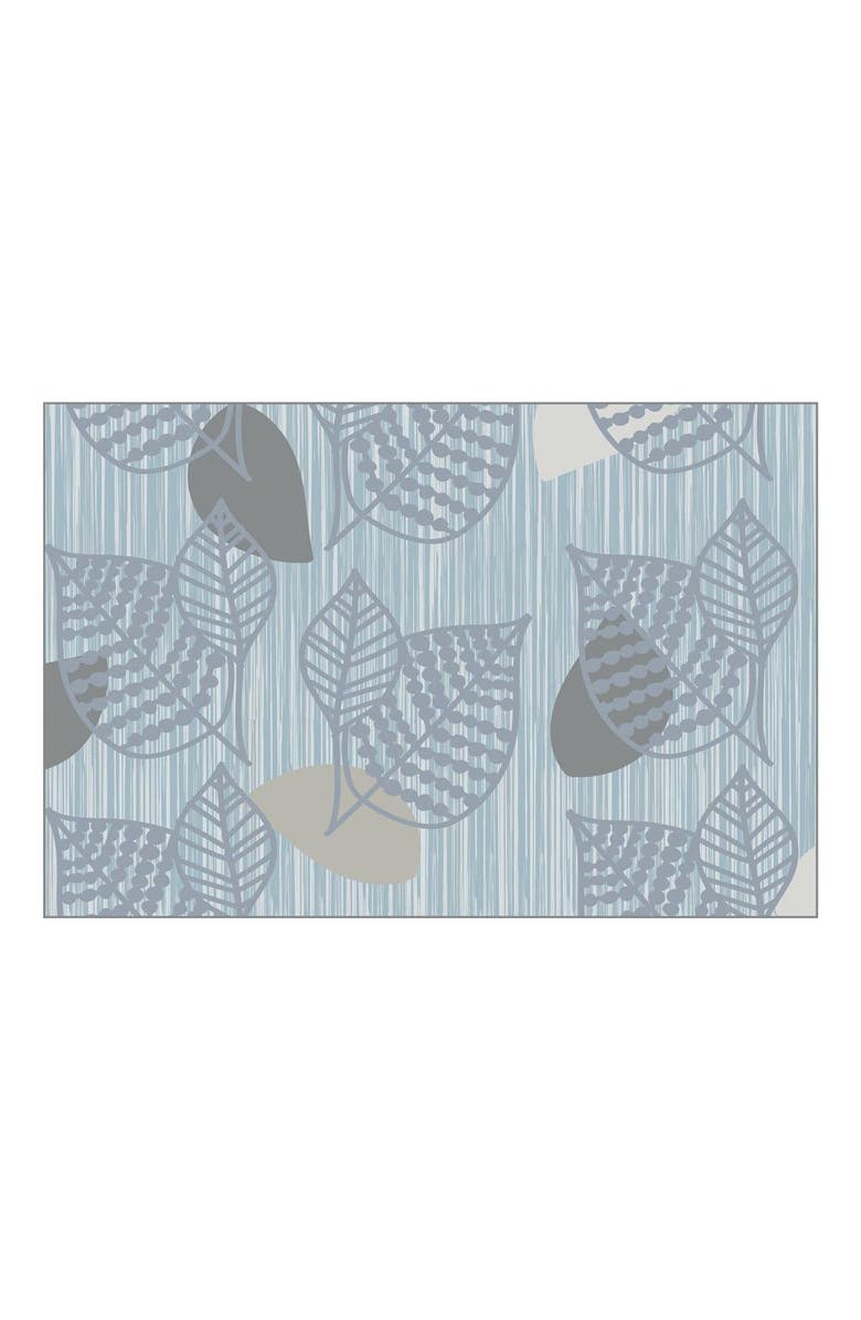 Kaplan Early Learning Company Sense of Place Leaf Carpet - Blue - 4' x 6' Rectangle, Main, color, Blue