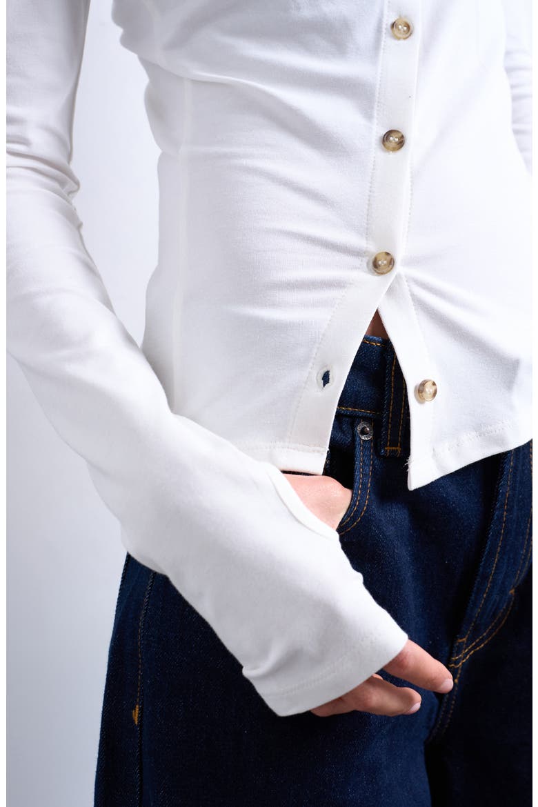 Asymmetric Button Front Top, Alternate, color, IVORY