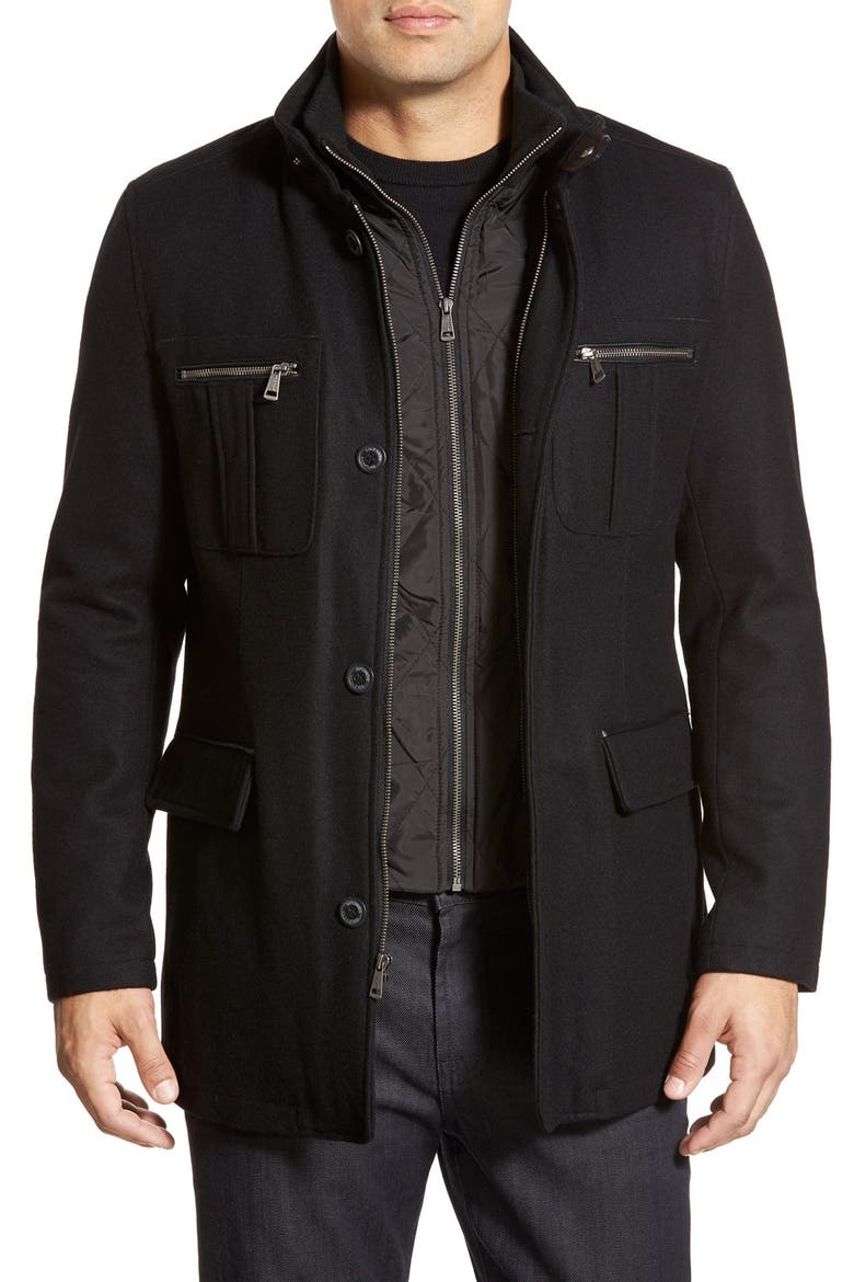 Wool Blend Jacket, Main, color, BLACK