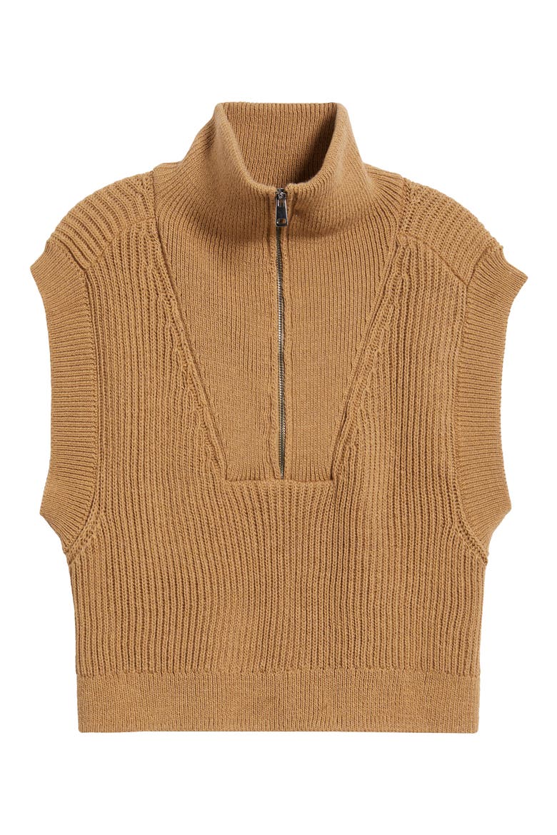 Half Zip Sweater Vest, Alternate, color, TIGERS EYE