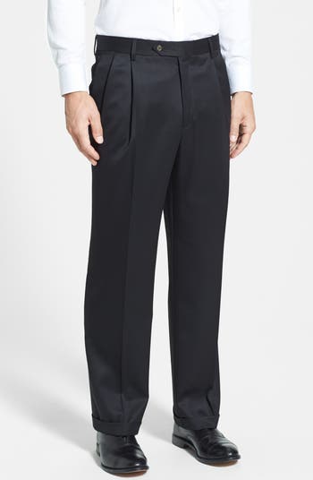 パンツ OVY Wool Gabardine Dress Trousers (black Berle Pleated Classic Fit Wool Gabardine Dress Pants | Nordstrom