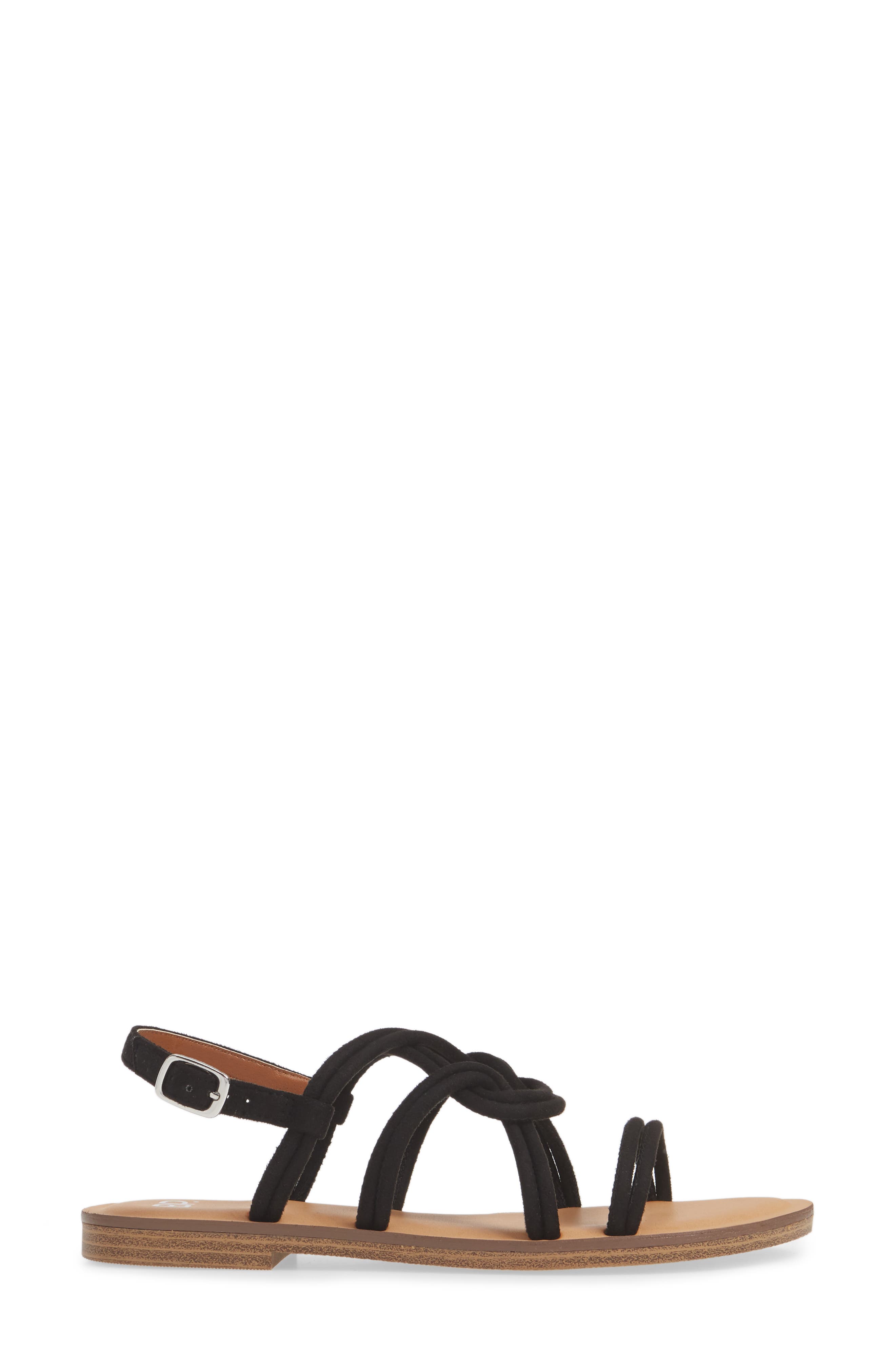 Lana Sandal, Alternate, color, BLACK FAUX SUEDE