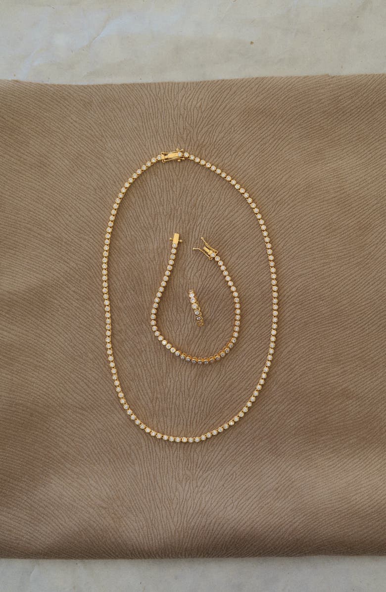 Joiana Jewelry Bezel Tennis Necklace, Alternate, color, Gold Vermeil