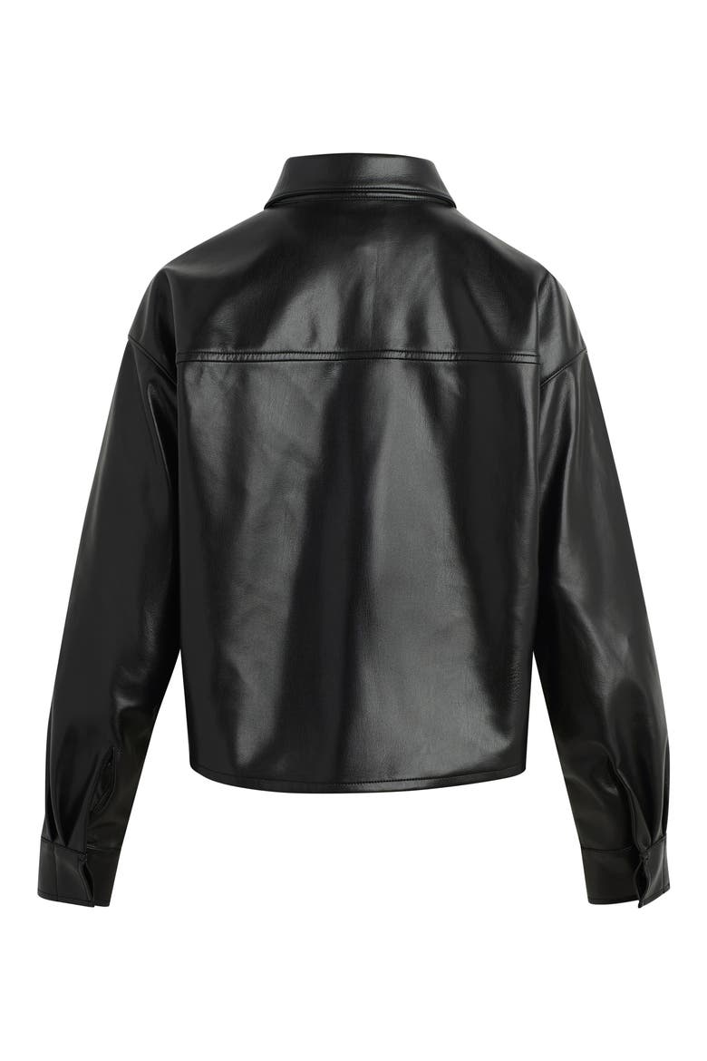 The Brady Faux Leather Shirt Jacket, Alternate, color, RAVEN