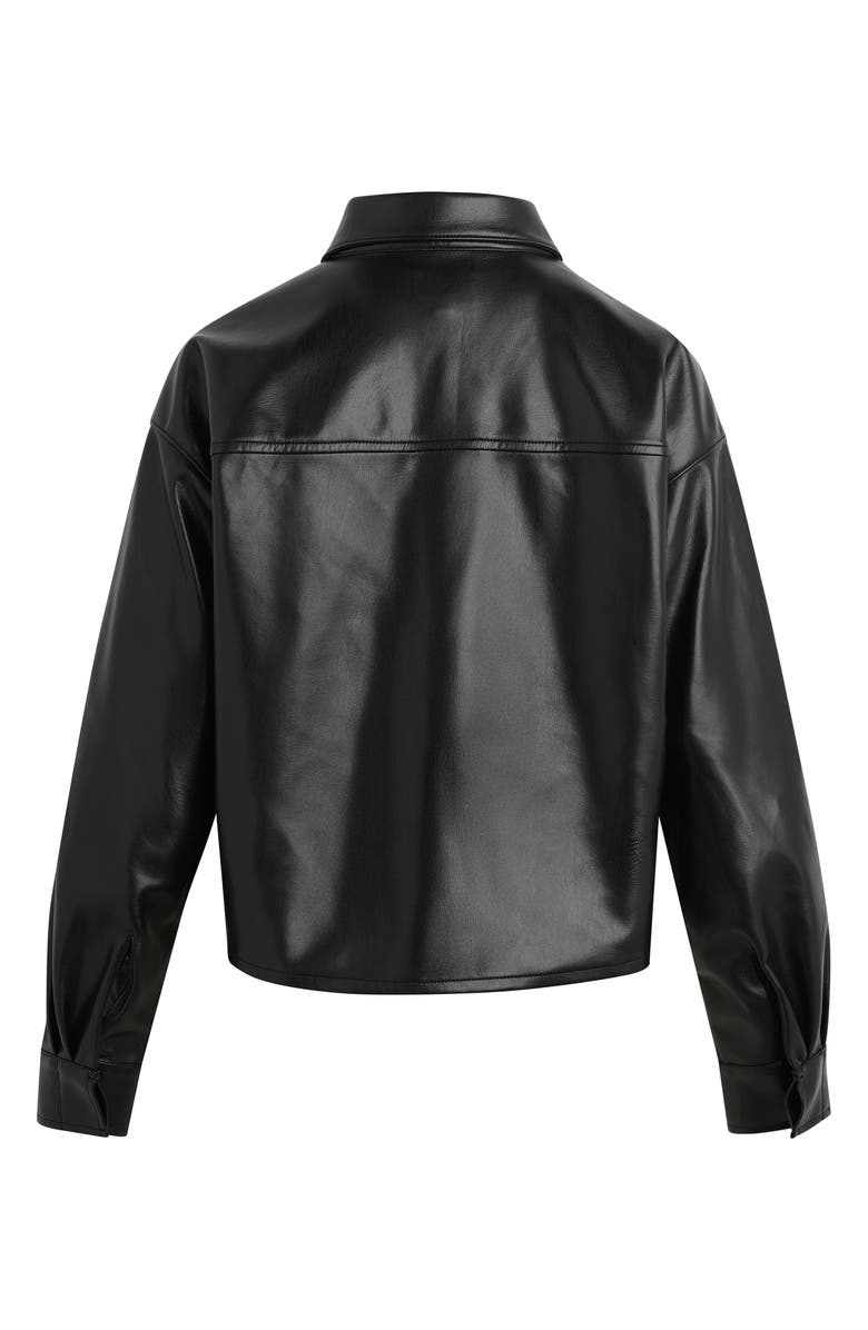 Favorite Daughter The Brady Faux Leather Shirt Jacket, Alternate, color, Raven
