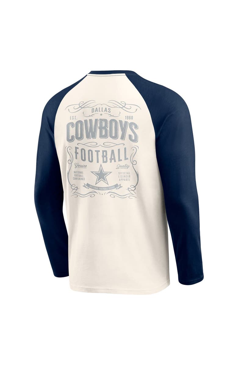 Darius Rucker Collection by Fanatics Men's Darius Rucker Collection by Fanatics White/Navy Dallas Cowboys Raglan Henley Long Sleeve T-Shirt, Alternate, color, White