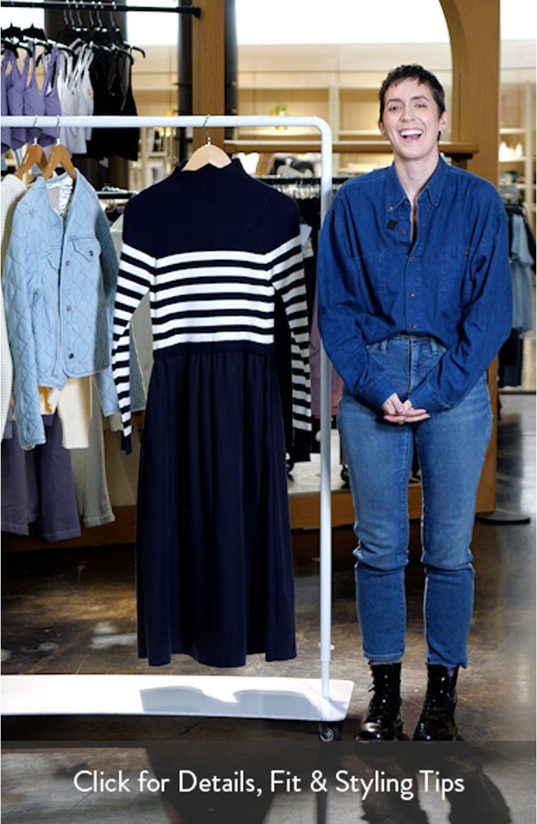 Long Sleeve Funnel Neck A-Line Dress, sales video thumbnail